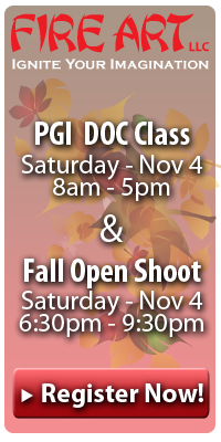 Nov 4, 2023 Fire Art PGI class and Open Shoot Pre-Register